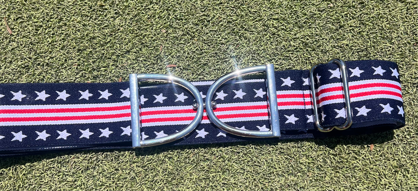 Stirrup belt buckle with America flag adjustable 
