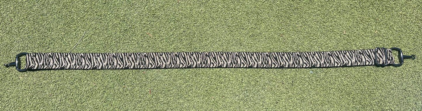 Black and tiger stripe black snaffle belt buckle with adjustable