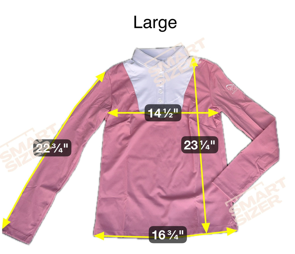 Burgundy and White Equestrian two tone long sleeve show shirt