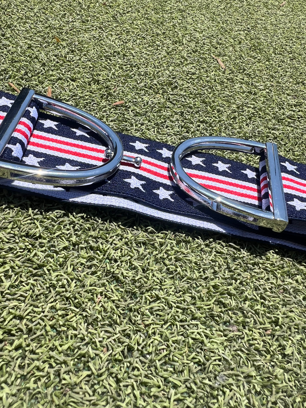 Stirrup belt buckle with America flag adjustable ￼