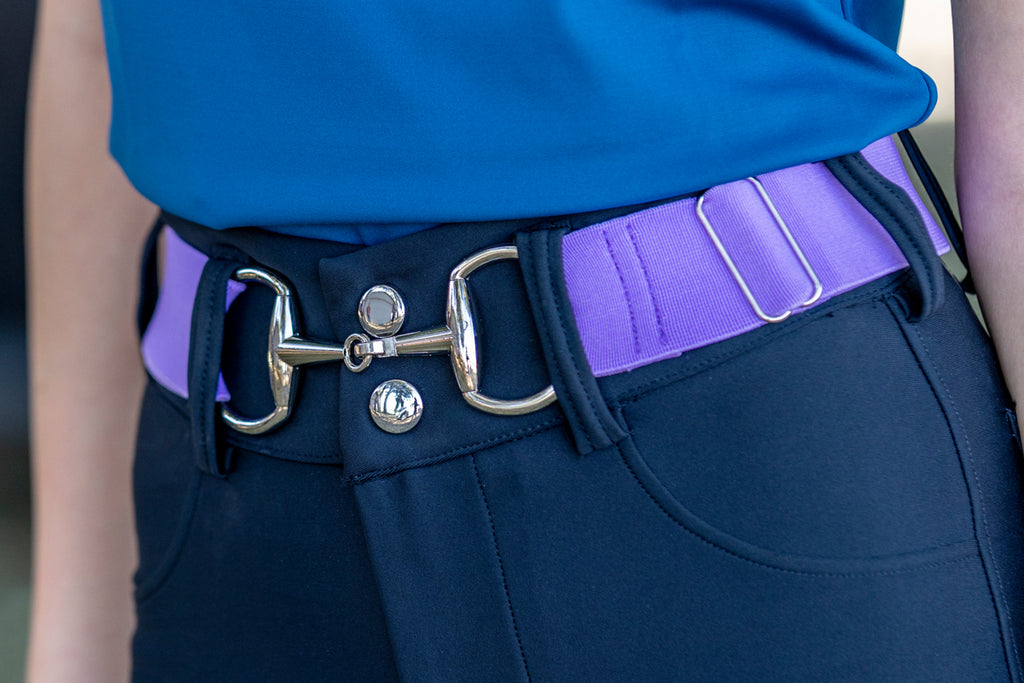 Lavender Snaffle bit 1.5” equestrian Silver metal Snaffel bit belt buckle one size fits all