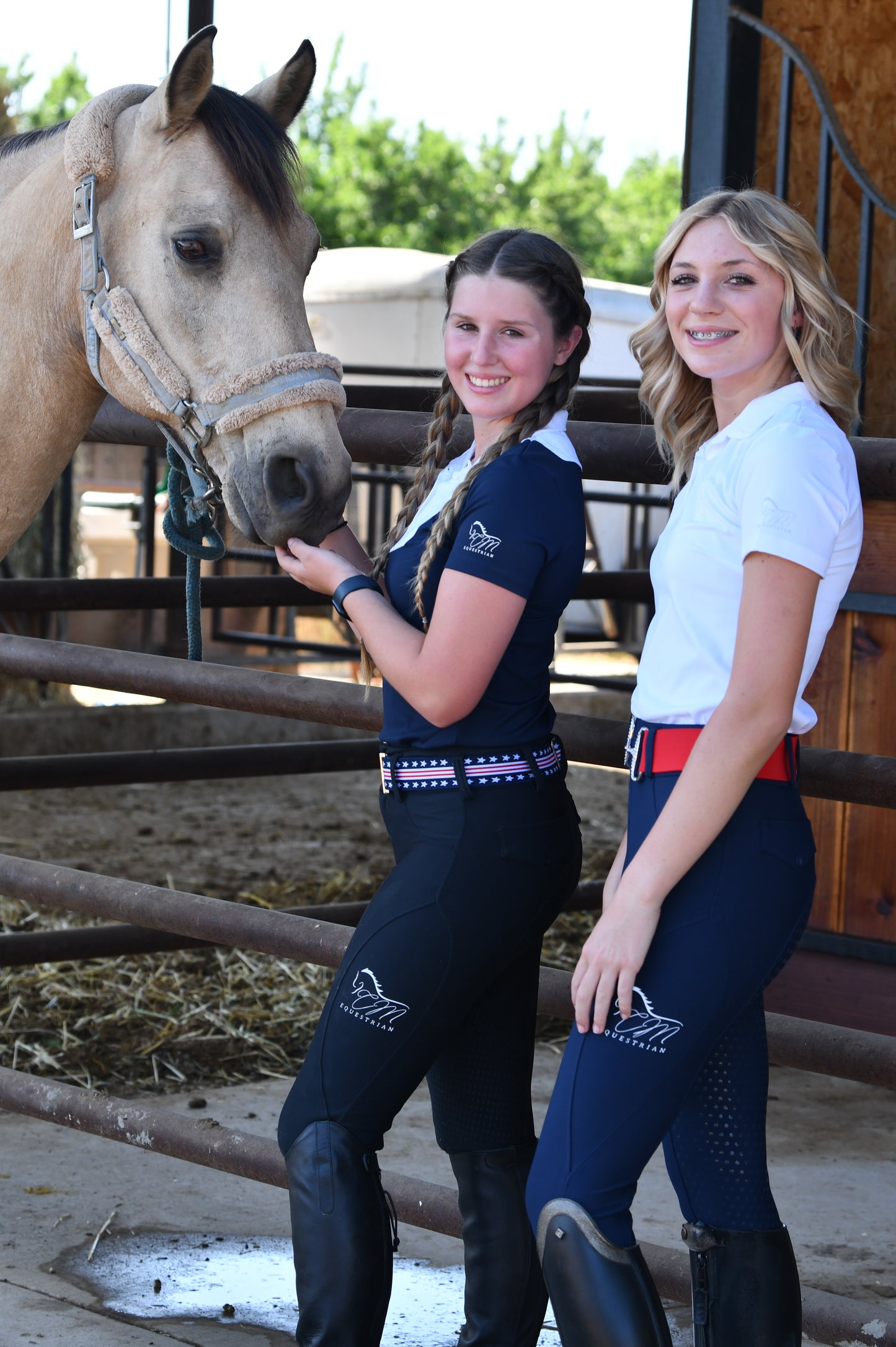 Equestrian two tone black and white show shirt