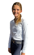 White Equestrian Fancy cuff long sleeve training shirt