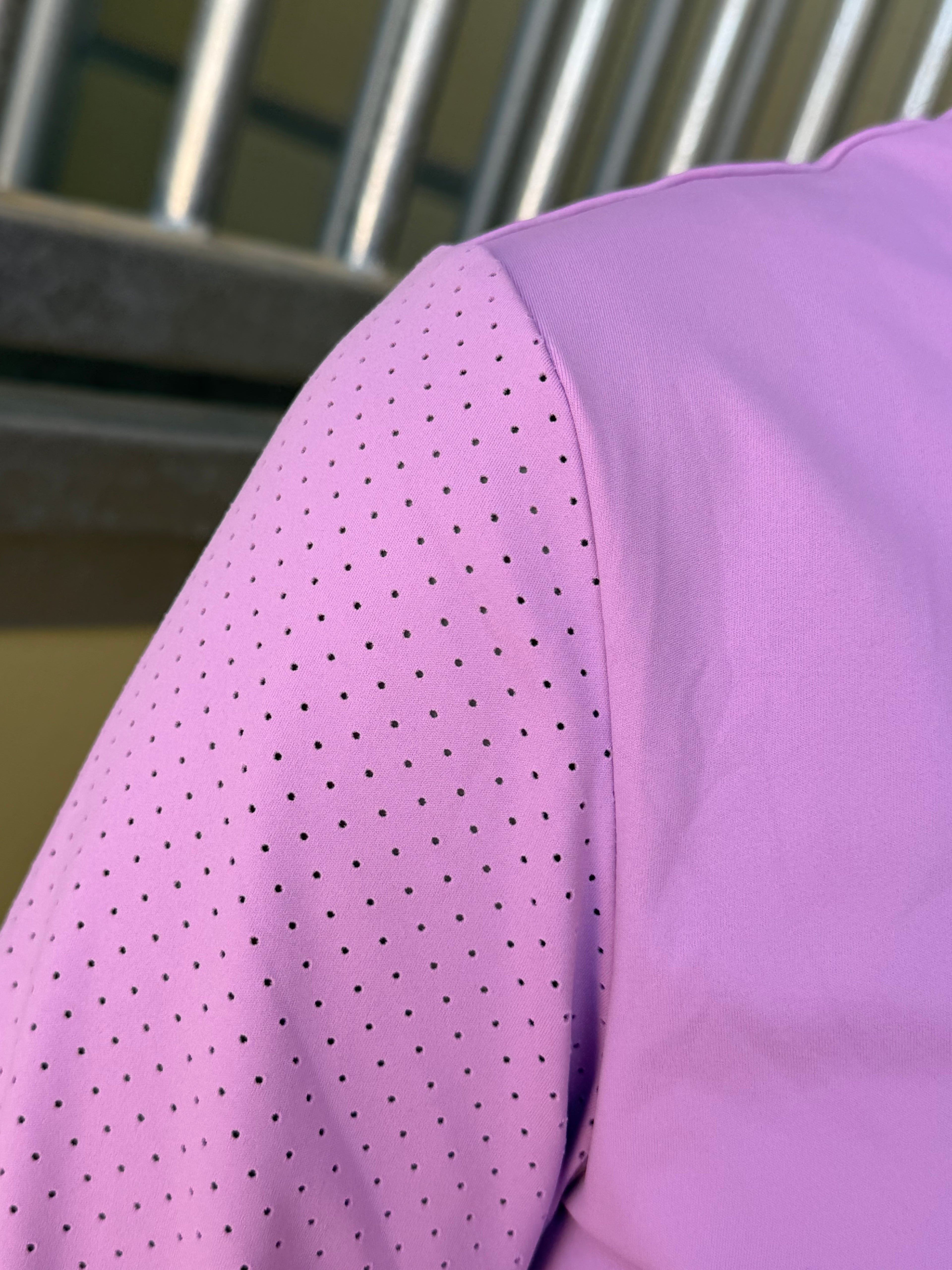 Pre order lavender CM two tone long sleeve with floral logo in cuff and collar