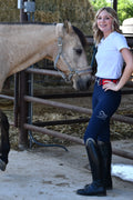 White Equestrian hunter show short sleeve shirt
