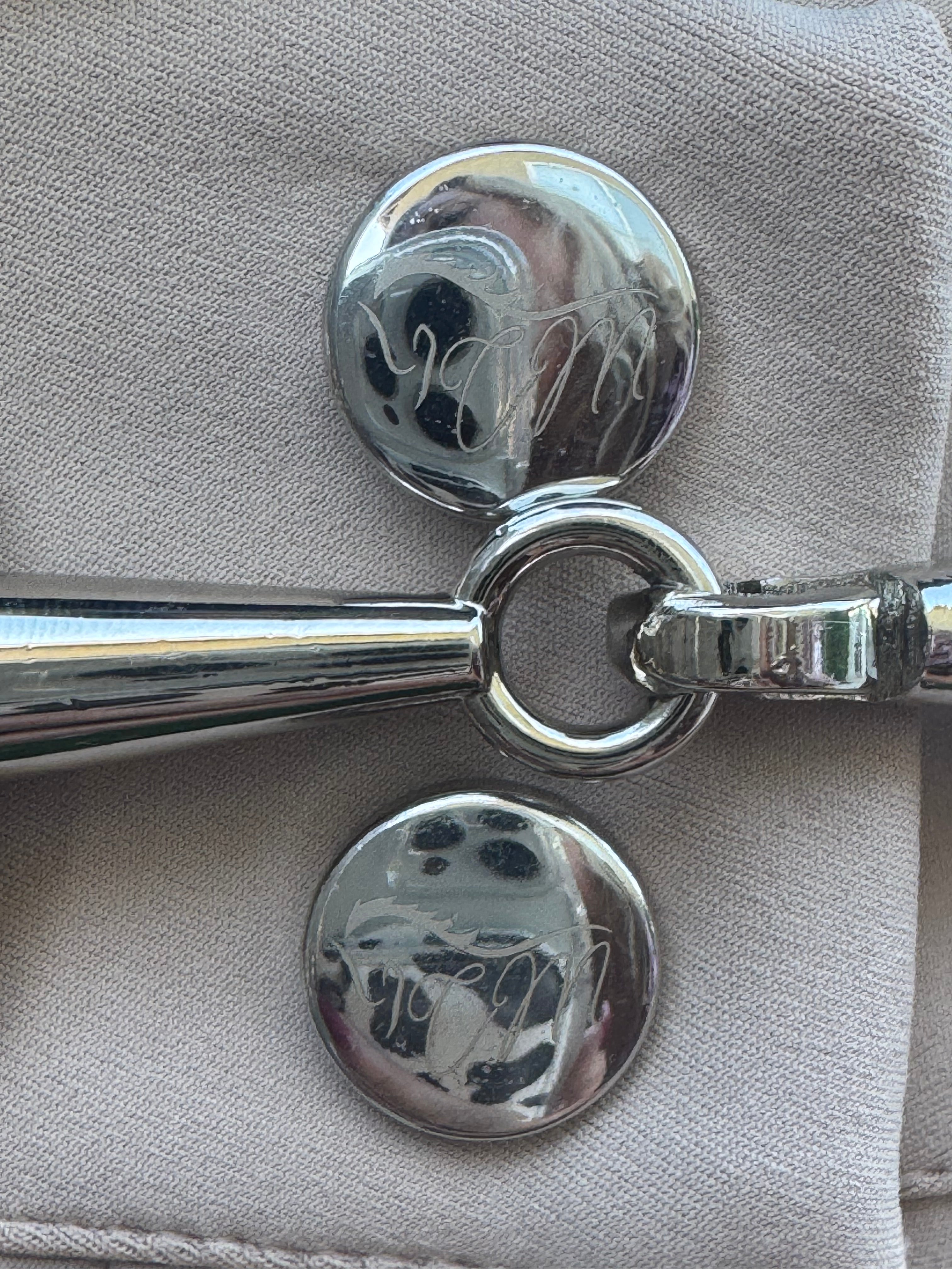 Cm Tan Knee Equestrian Button Breeches with CM logo