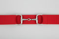 Red snaffle belt buckle with adjustable