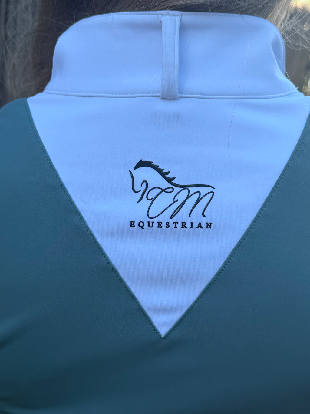 Pre order sage CM two tone long sleeve with floral logo in cuff and collar