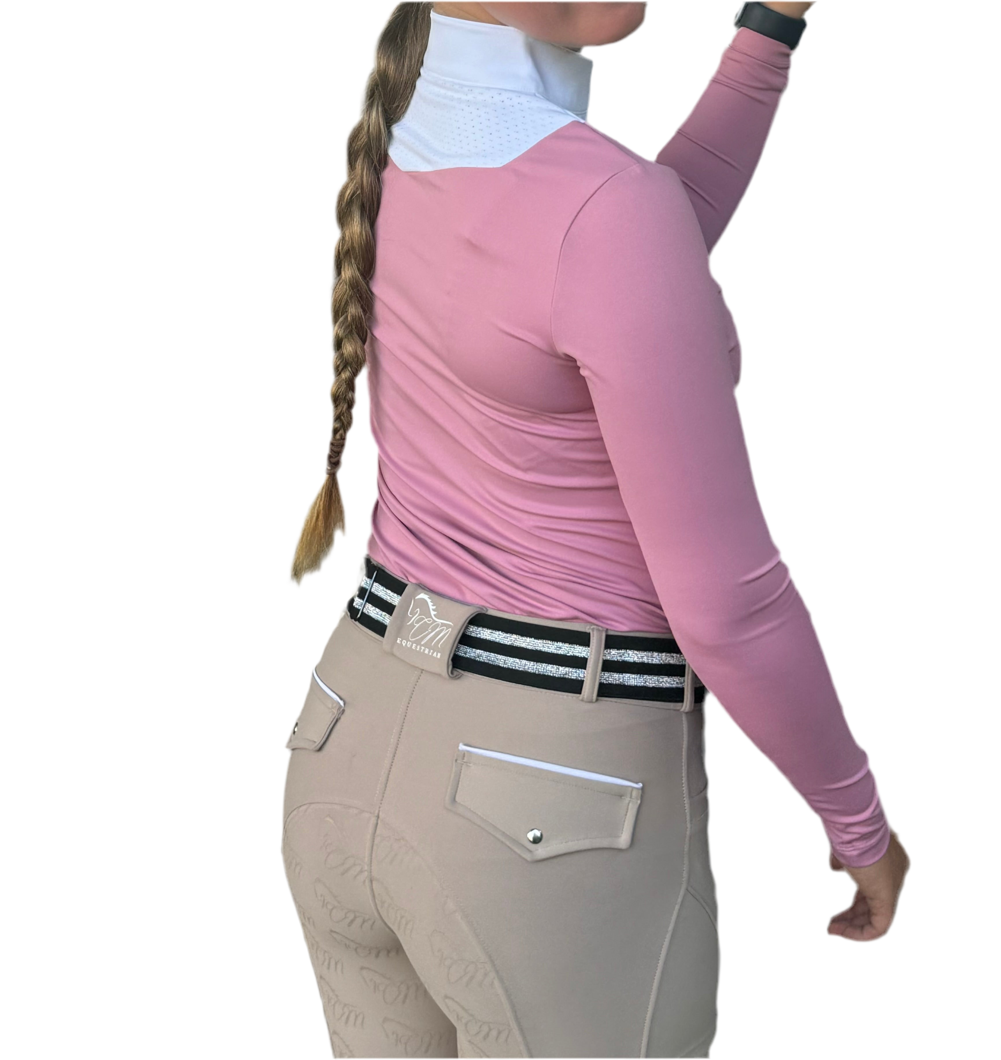 Tan CM Button up logo Breeches Women's Full Seat Riding Silicon Grip Horse Riding Equestrian Breeches