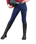 Navy Button up CM logo Breeches Women's Full Seat Riding Active Silicon Grip Horse Riding Equestrian Breeches