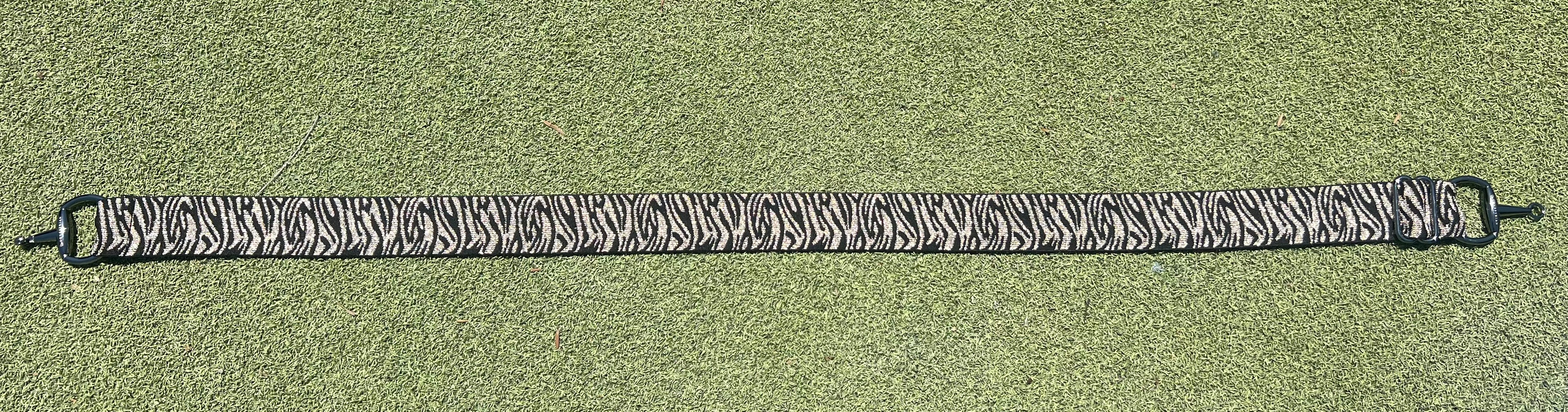 Black and tiger stripe black snaffle belt buckle with adjustable