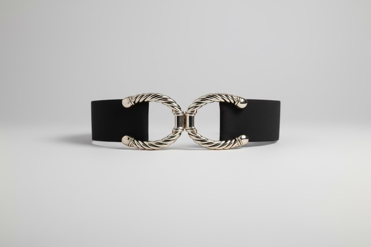 Horseshoe texture 2” equestrian gold buckle black belt buckle