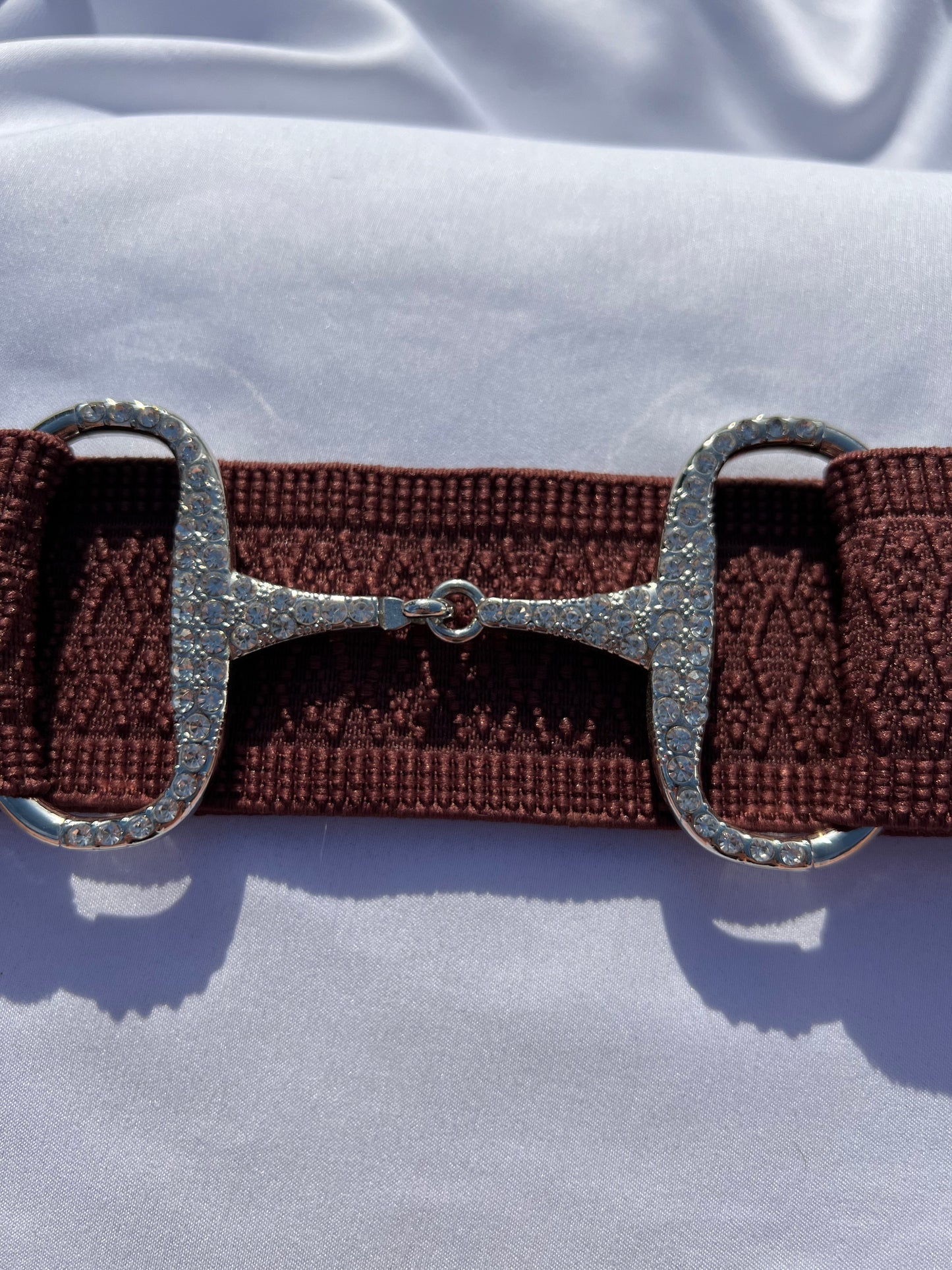 2” Snaffle bit belt with CZ crystals crystal rhinestones