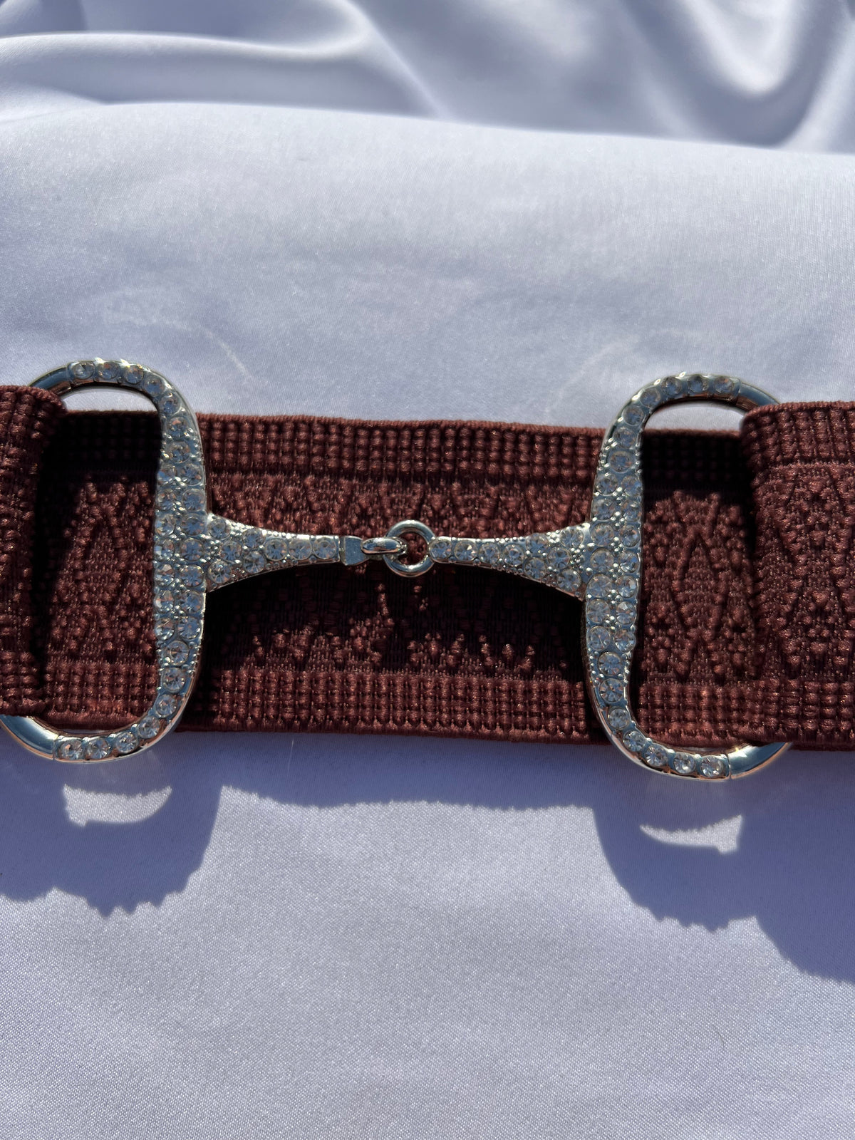 Equestrian Snaffle Bit Leather Waist Belt 2” Wide Brown USA Statement Buckle Septan Equestrian Belt Bit Buckle, Equine Horsebit  main image 2