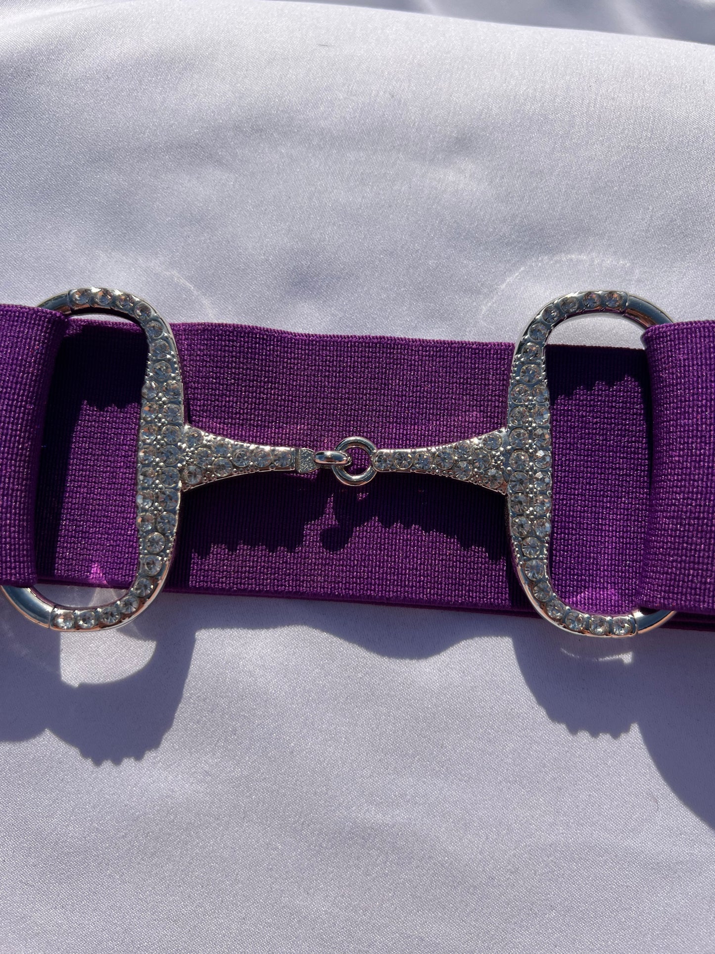 2” Snaffle bit belt with CZ crystals crystal rhinestones