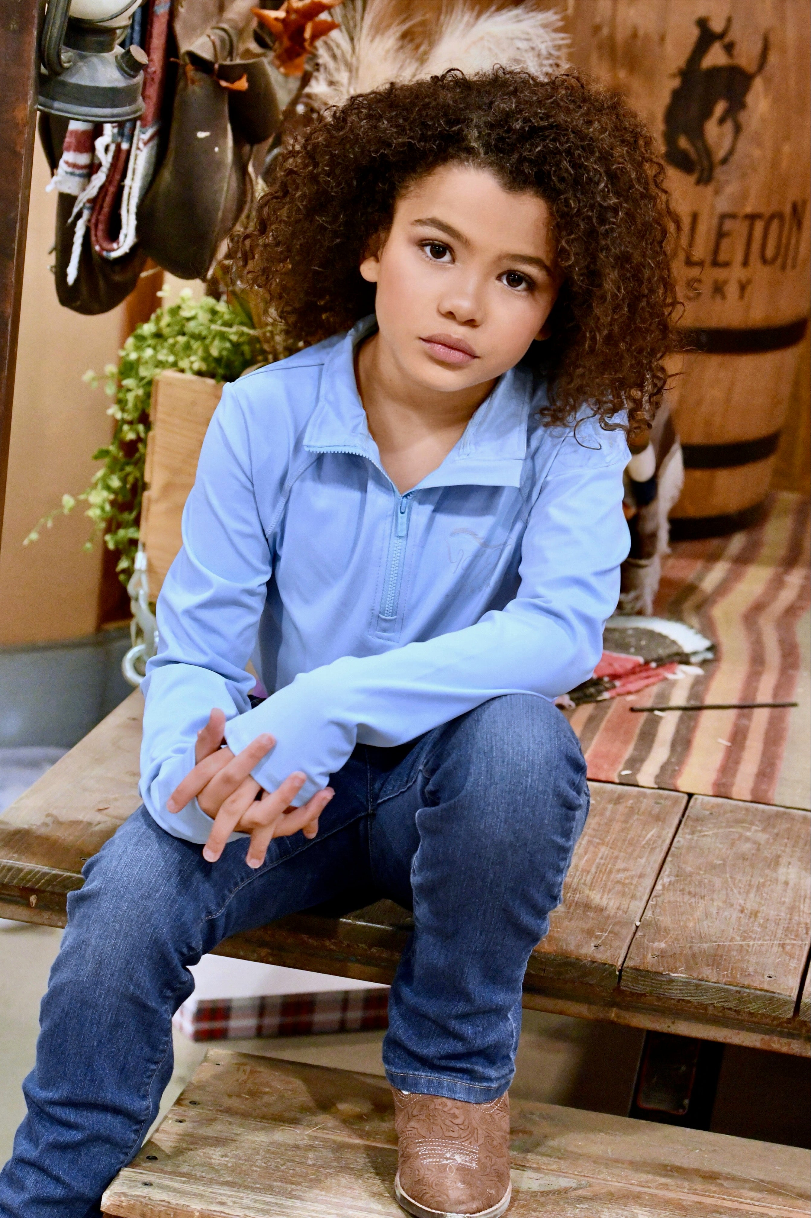 Women Equestrian, long sleeve base shirt with CM logo on chest