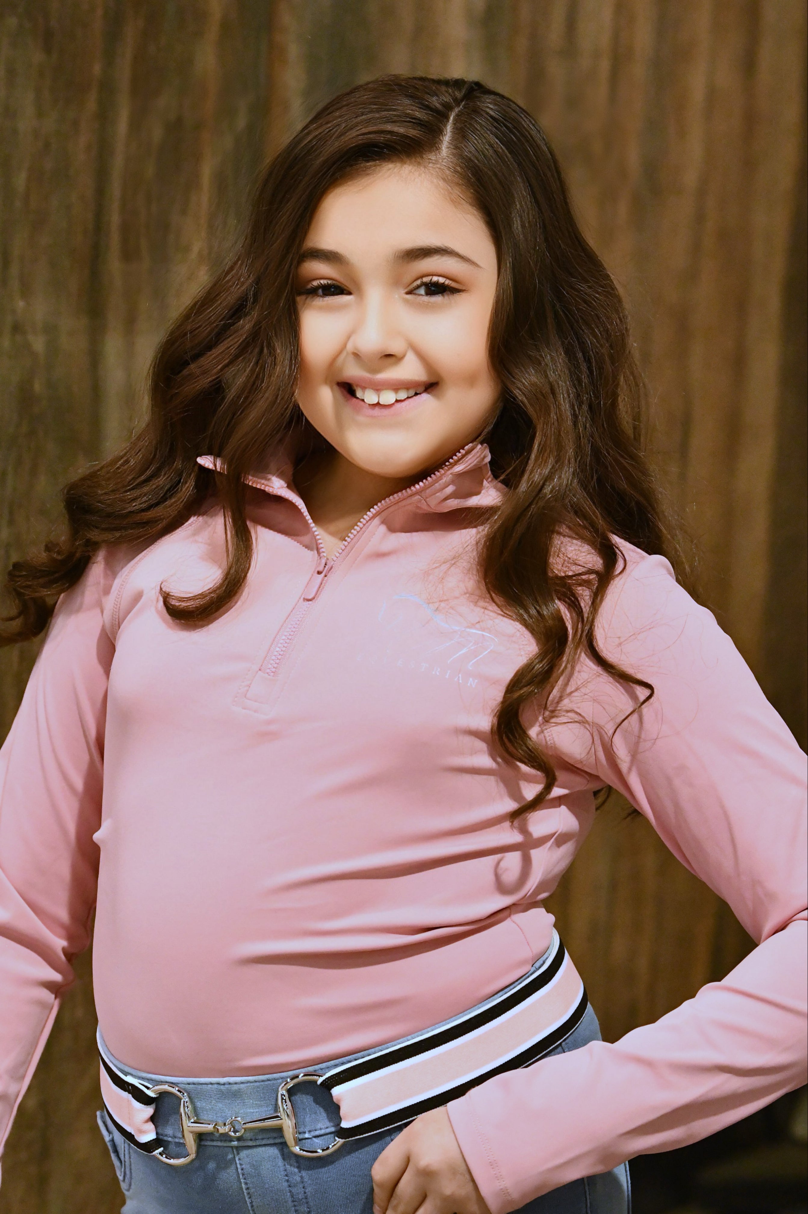 Women Equestrian, long sleeve base shirt with CM logo on chest