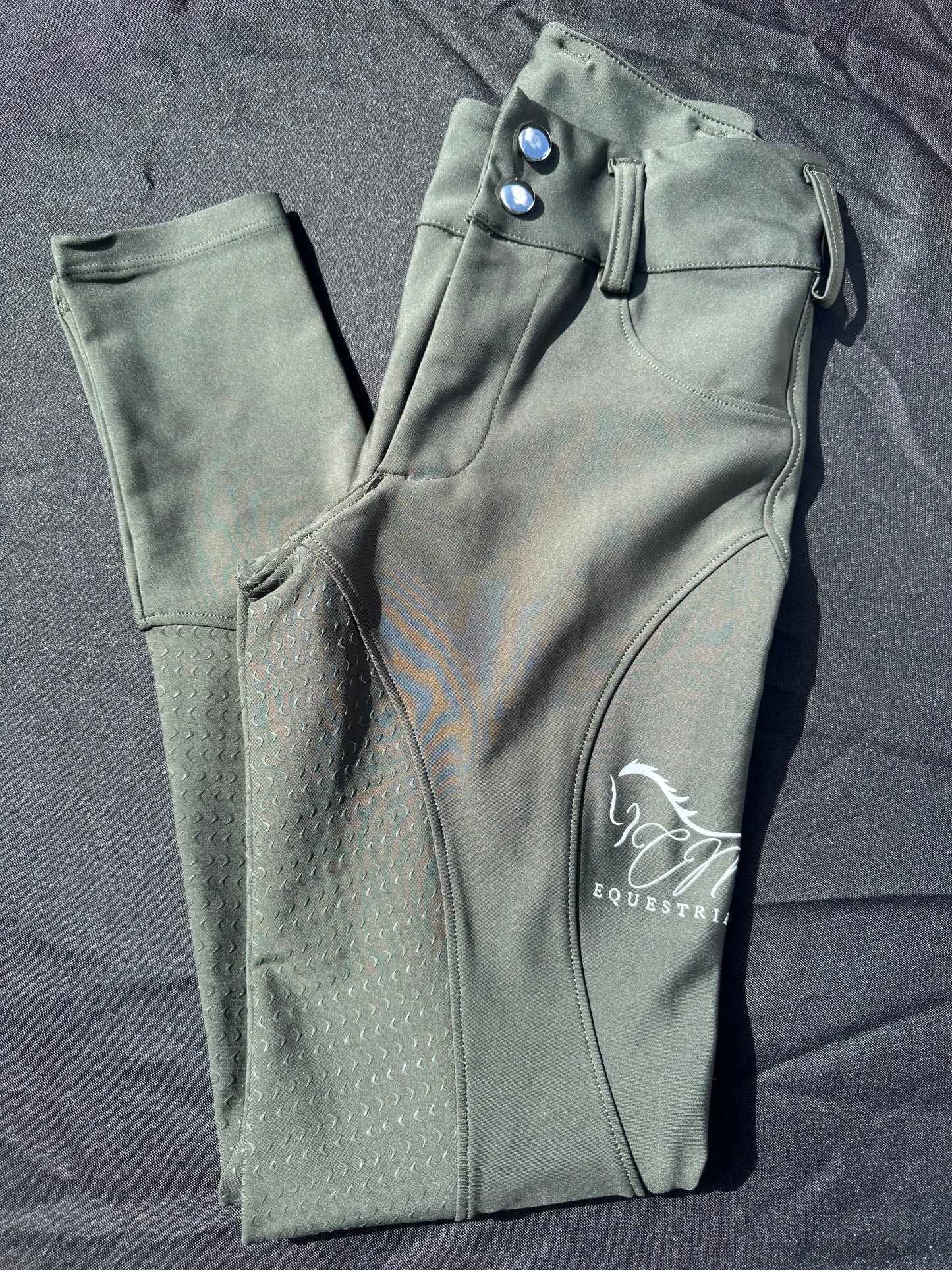 Green Button up Breeches Amy Green full bottomed