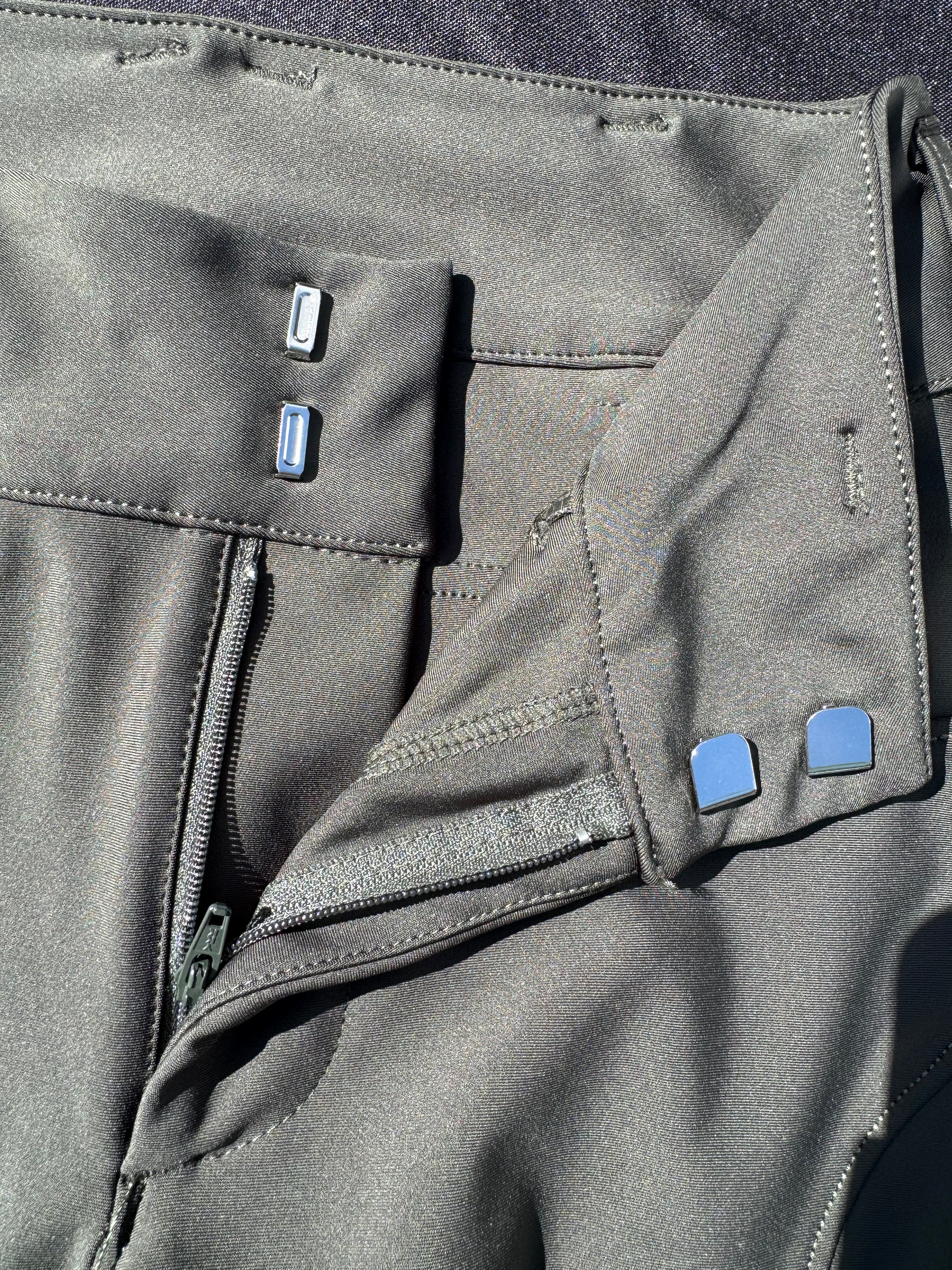 Green Button up Breeches Amy Green full bottomed logo CM pocket