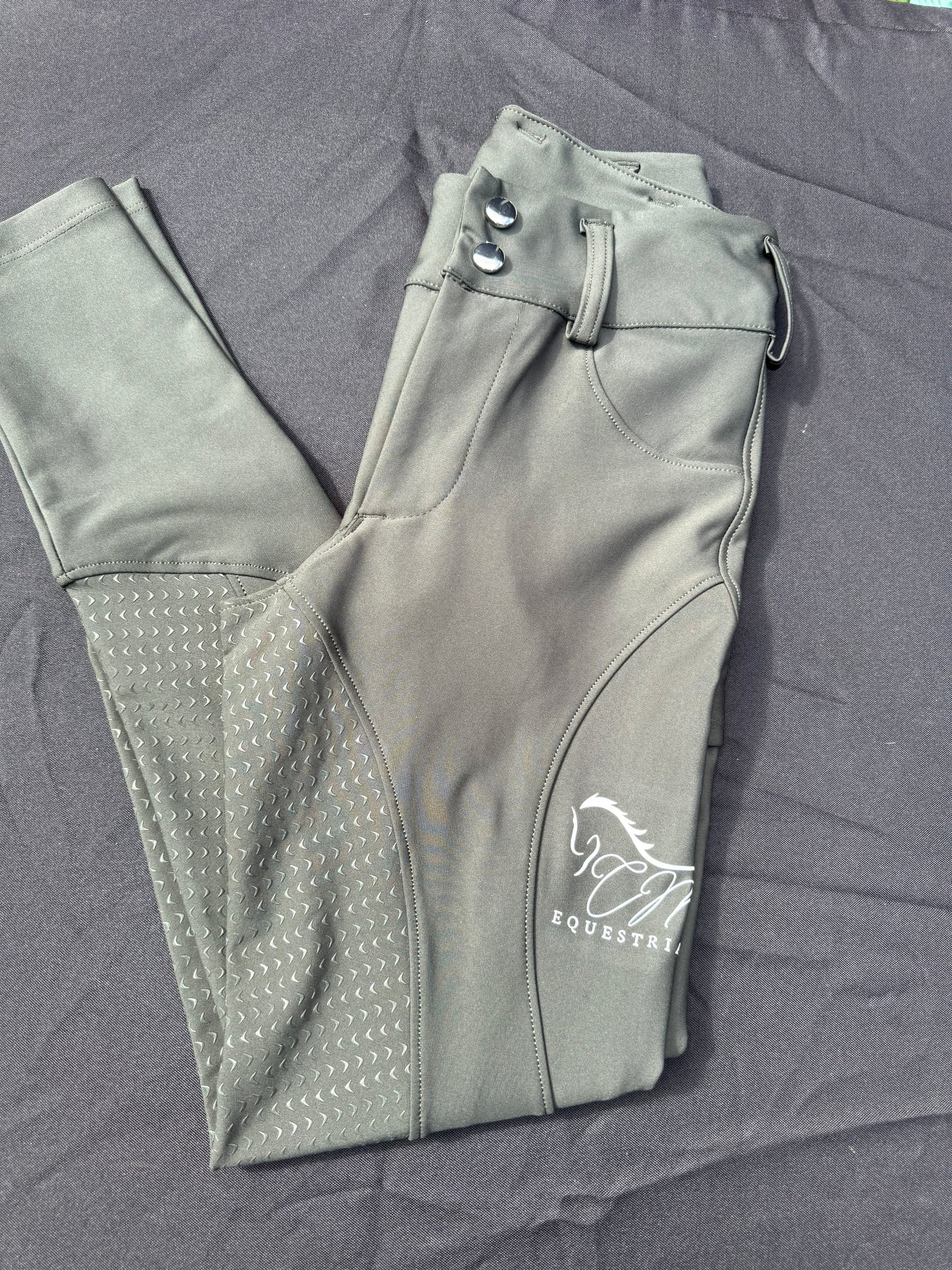 Green Button up Breeches Amy Green full bottomed