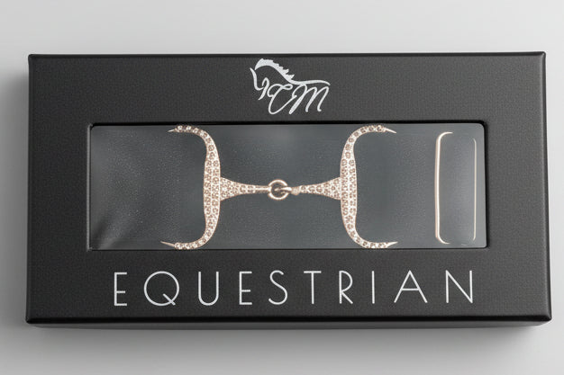 Black bling gold Snaffle. bit 1.5” belt buckle one size fits all