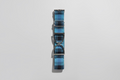 Stirrup belt buckle with Blue Plaid