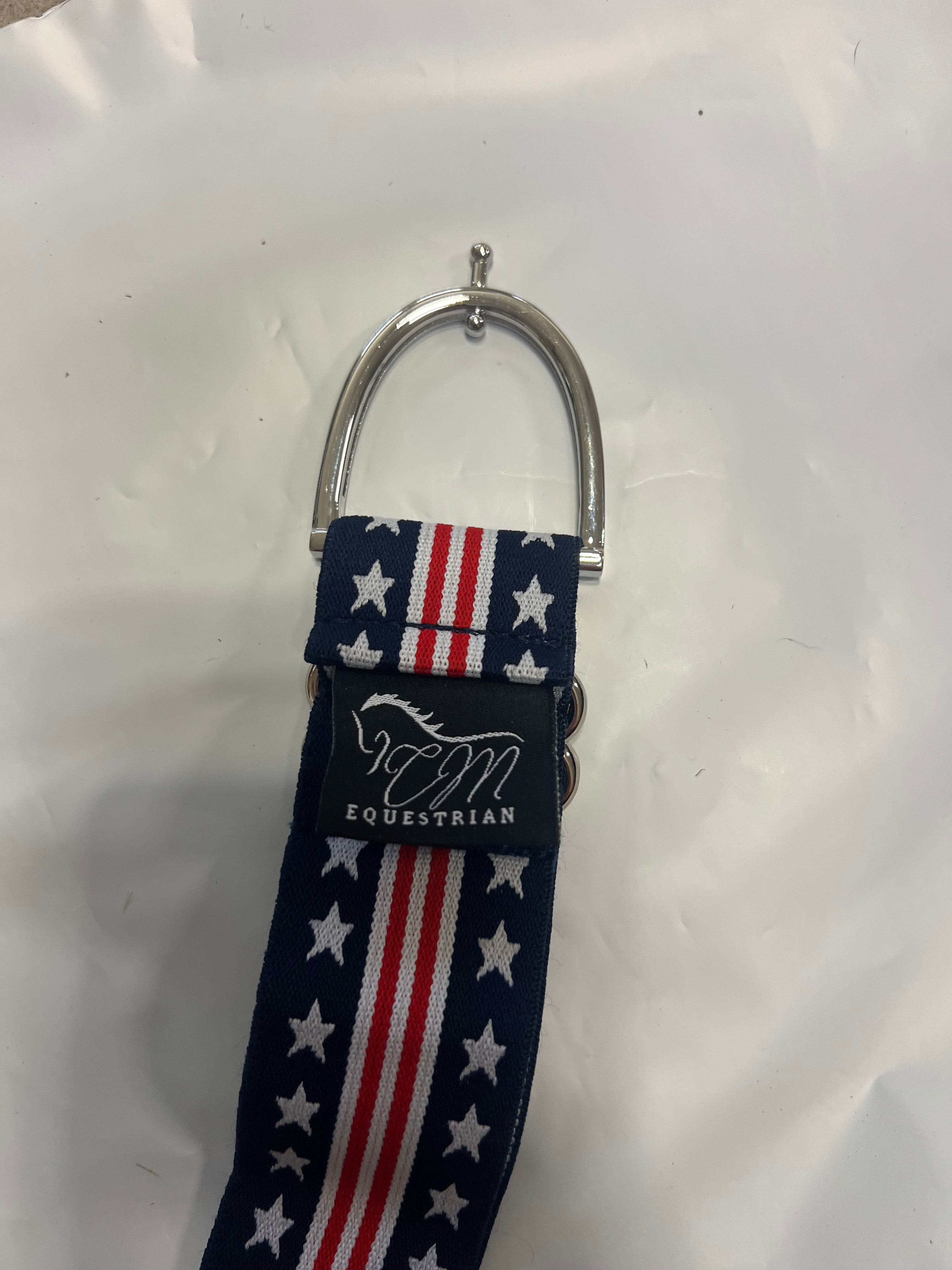 Stirrup belt buckle with America flag adjustable ￼