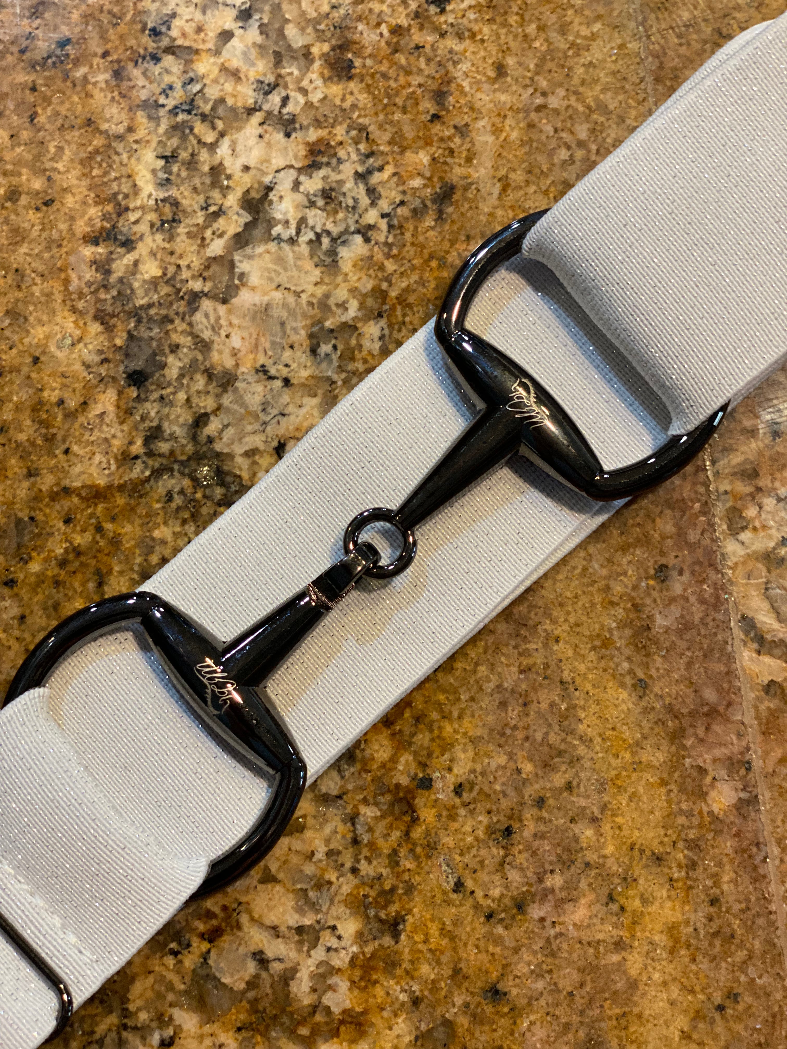 Gun metal Snaffle bit 1.5” with belt buckle one size fits all