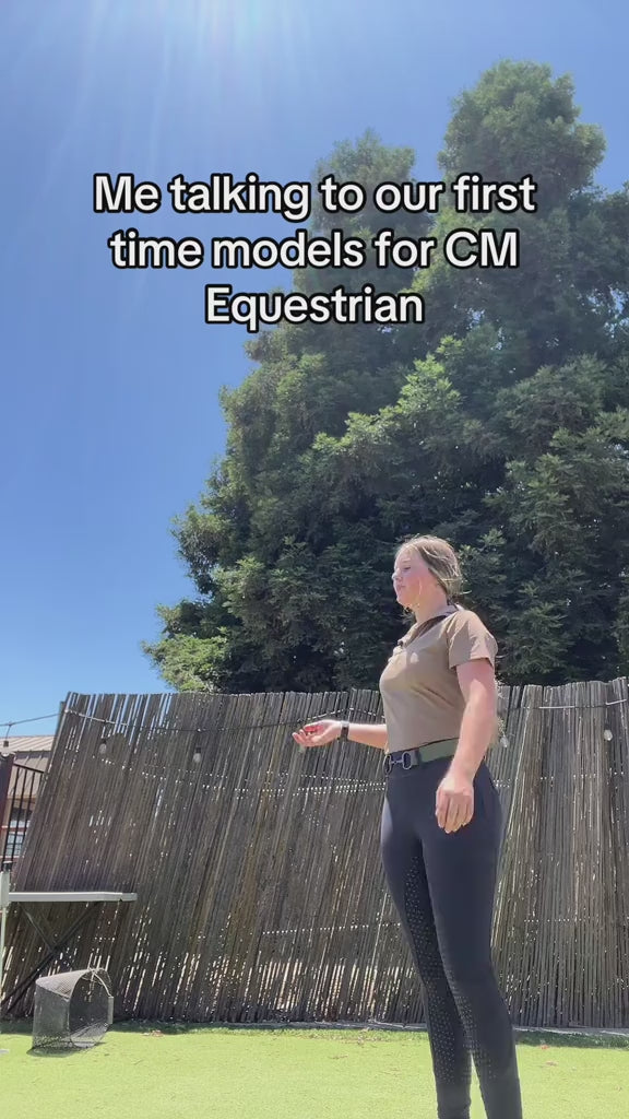 Dark grey white Equestrian two tone short sleeve hunter show shirt with Logo on sleeve