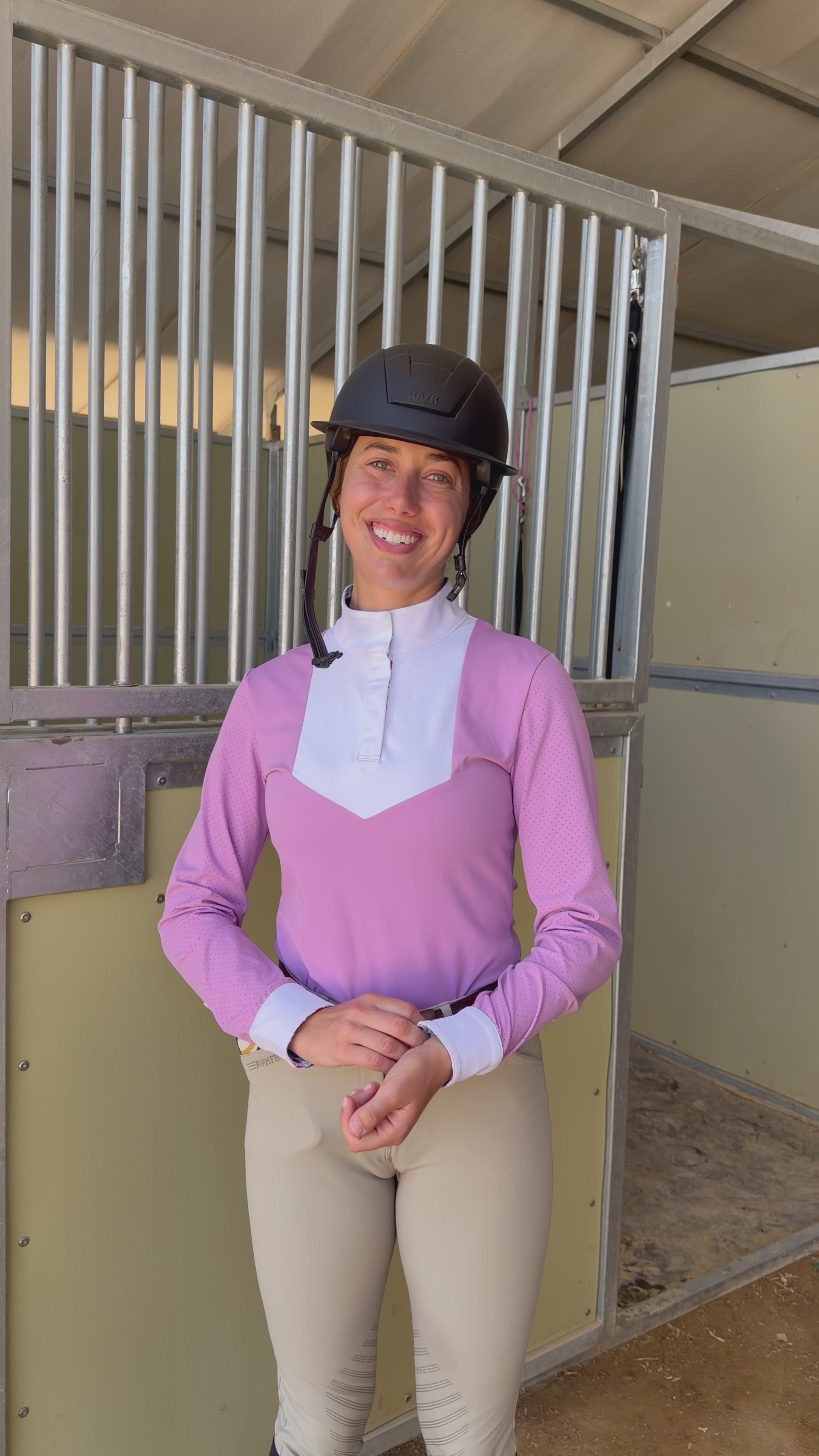 Pre order lavender CM two tone long sleeve with floral logo in cuff and collar