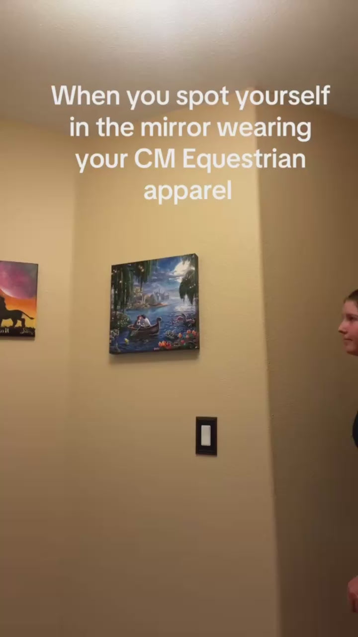 Navy Equestrian Fancy cuff two tone long sleeve navy and white shirt